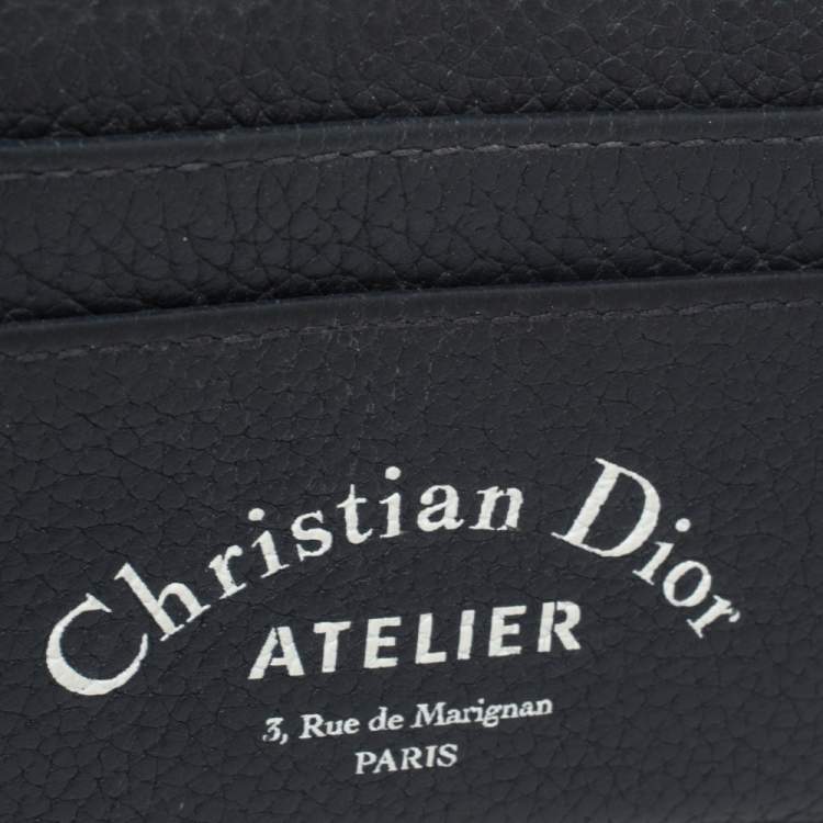Pre Owned Dior Blue Leather Card Holder