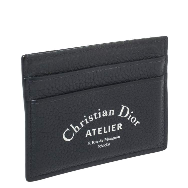 Pre Owned Dior Blue Leather Card Holder