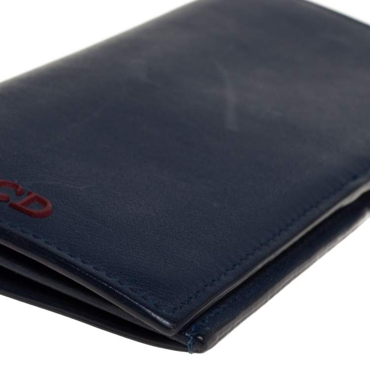 Pre Owned Dior Blue Leather Long Wallet