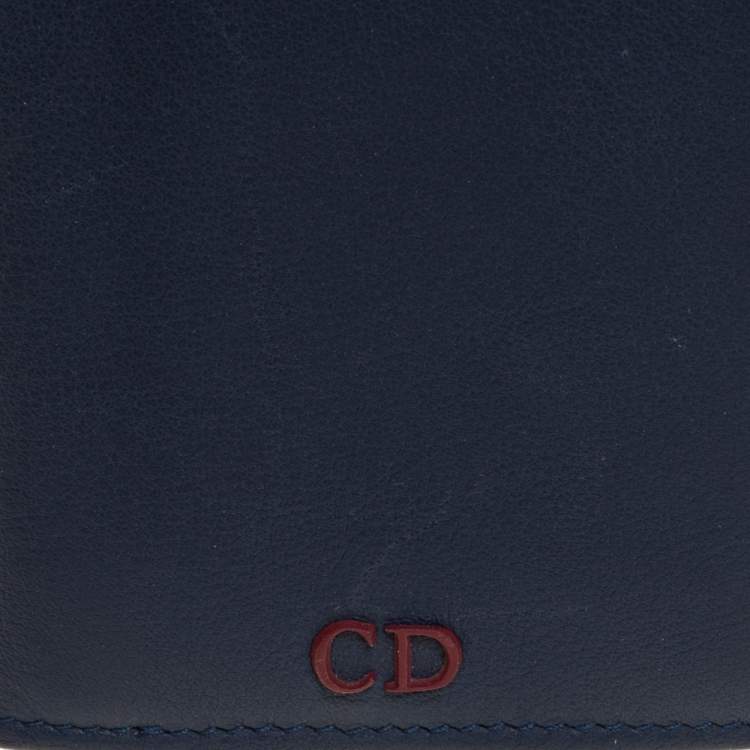 Pre Owned Dior Blue Leather Long Wallet
