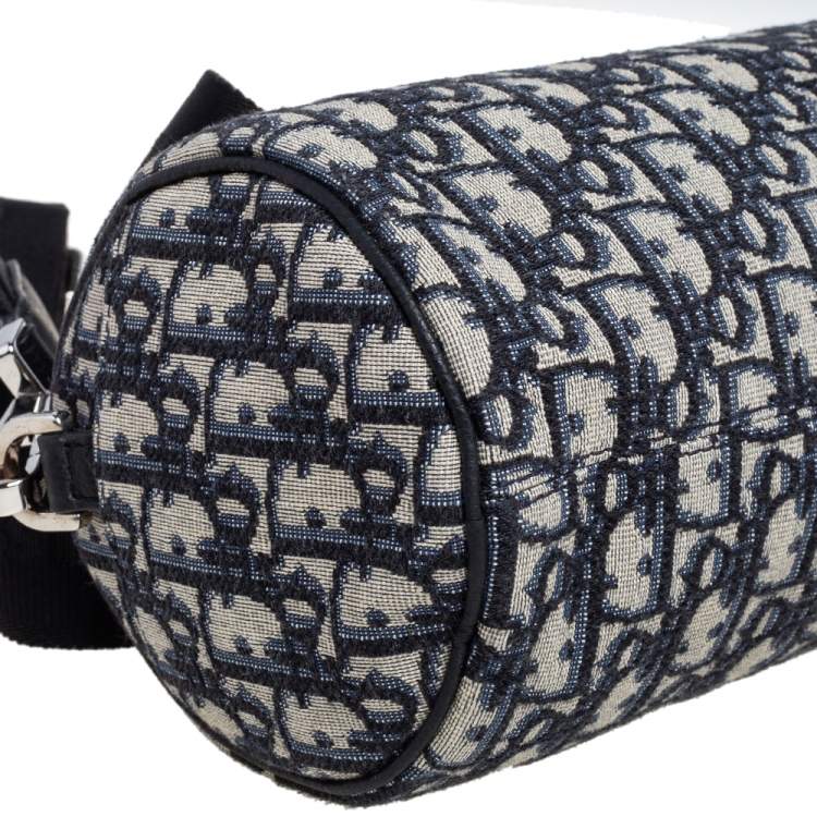 Pre Owned Dior Beige/Black Oblique Jacquard Roller Messenger Bag