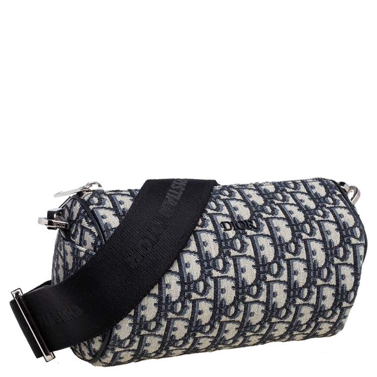 Pre Owned Dior Beige/Black Oblique Jacquard Roller Messenger Bag