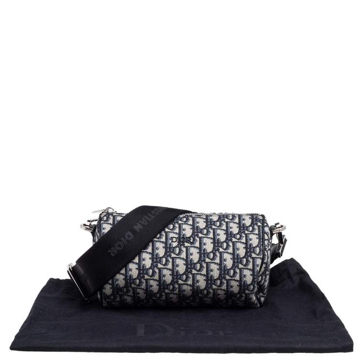 Pre Owned Dior Beige/Black Oblique Jacquard Roller Messenger Bag