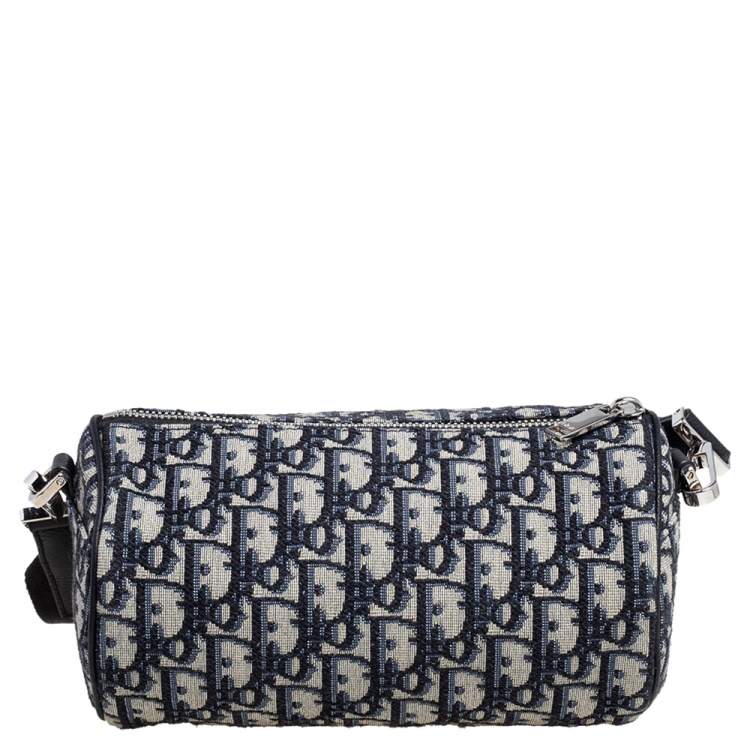 Pre Owned Dior Beige/Black Oblique Jacquard Roller Messenger Bag