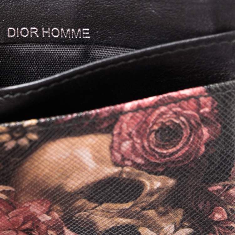 Pre Owned Dior Homme Black Oblique Coated Canvas and Leather Darklight Vanite Card Holder