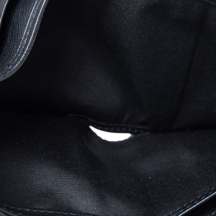 Pre Owned Dior Homme Black Leather Signature Bifold Wallet