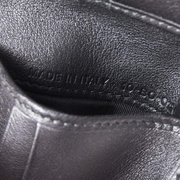 Pre Owned Dior Homme Black Leather Signature Bifold Wallet