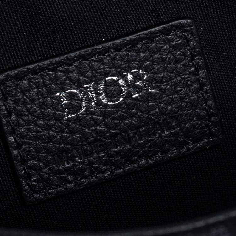 Pre Owned Dior Black Oblique Canvas and Leather Saddle Messenger Bag