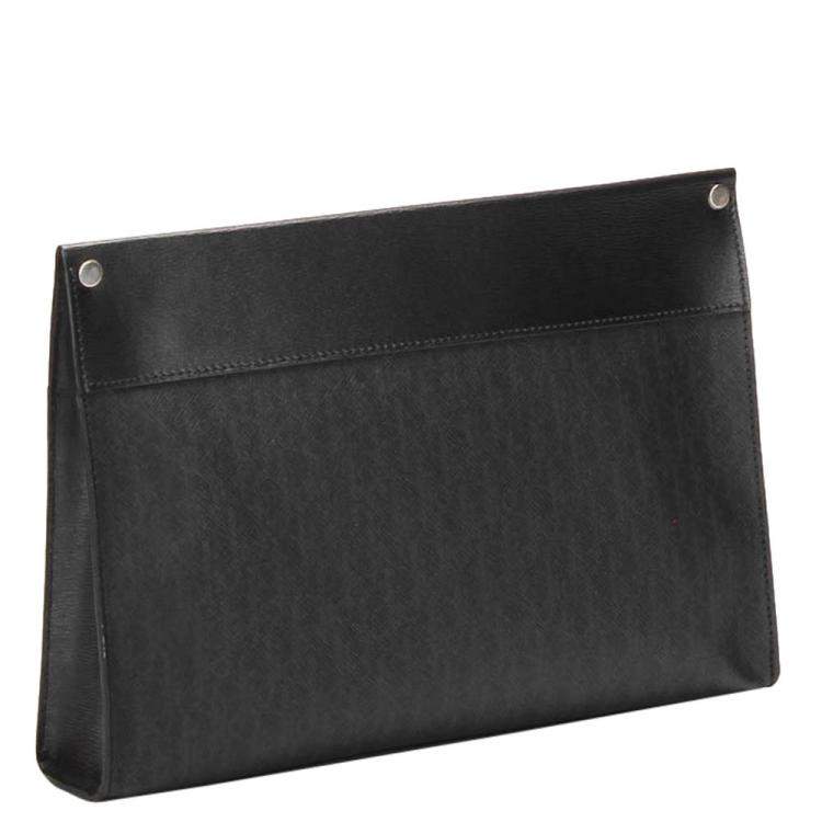 Pre Owned Dior Black Calf Leather Clutch Bag