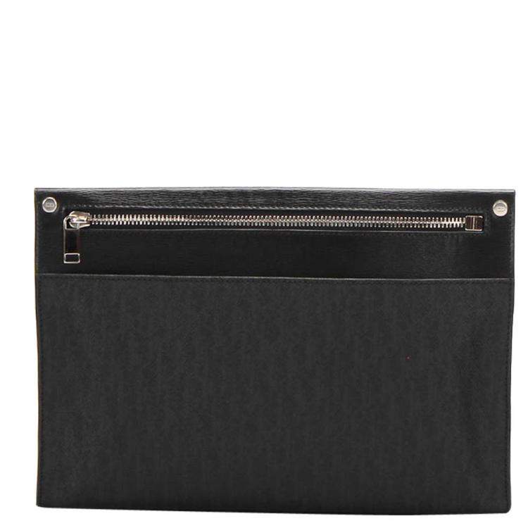 Pre Owned Dior Black Calf Leather Clutch Bag