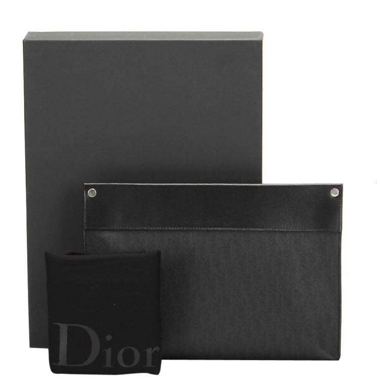 Pre Owned Dior Black Calf Leather Clutch Bag