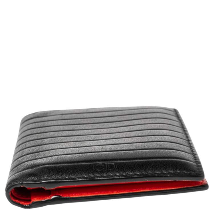 Pre Owned Dior Homme Black Leather Bifold Wallet