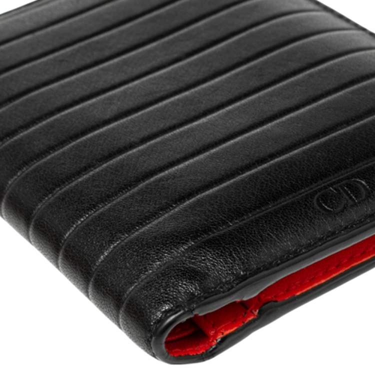 Pre Owned Dior Homme Black Leather Bifold Wallet