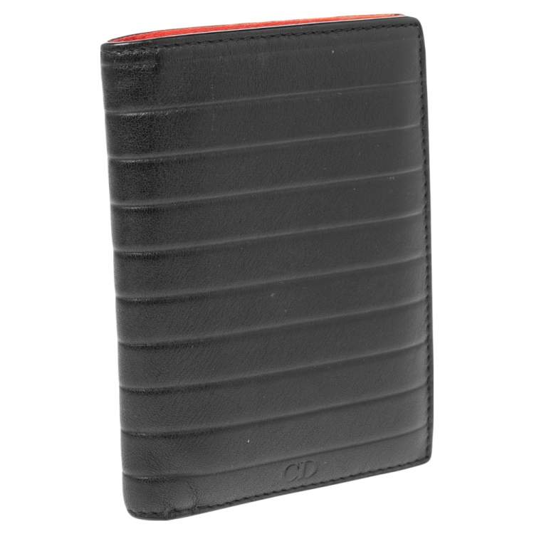 Pre Owned Dior Homme Black Leather Bifold Wallet