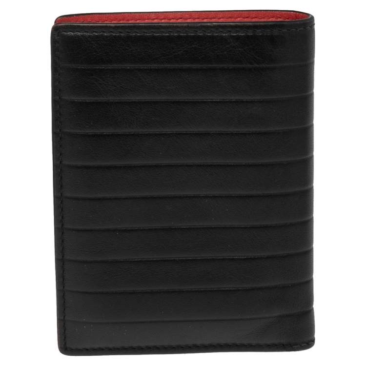 Pre Owned Dior Homme Black Leather Bifold Wallet
