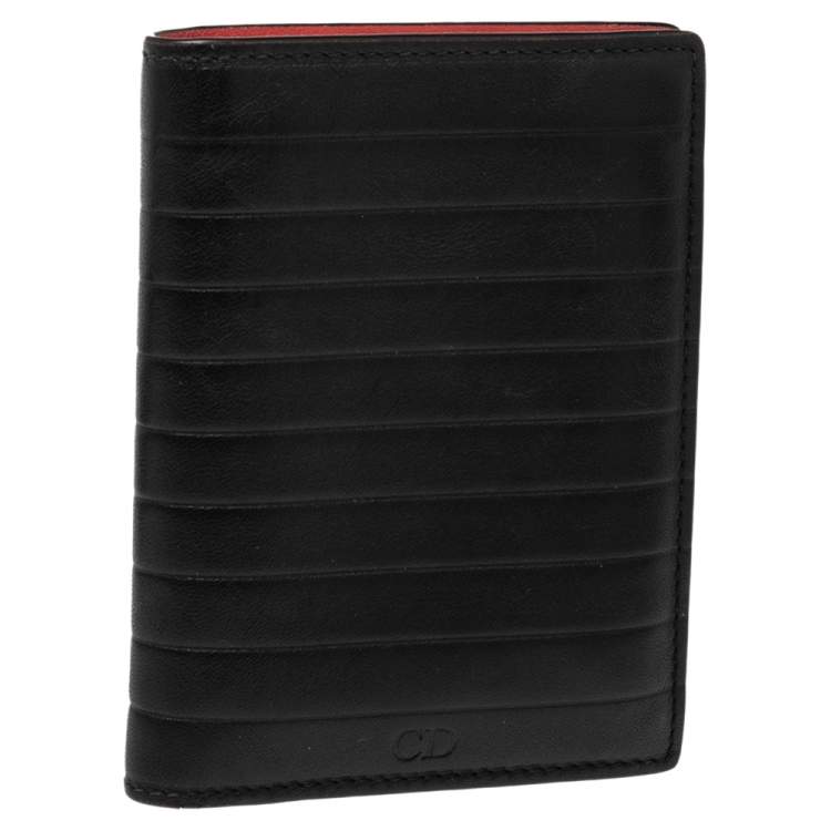 Pre Owned Dior Homme Black Leather Bifold Wallet