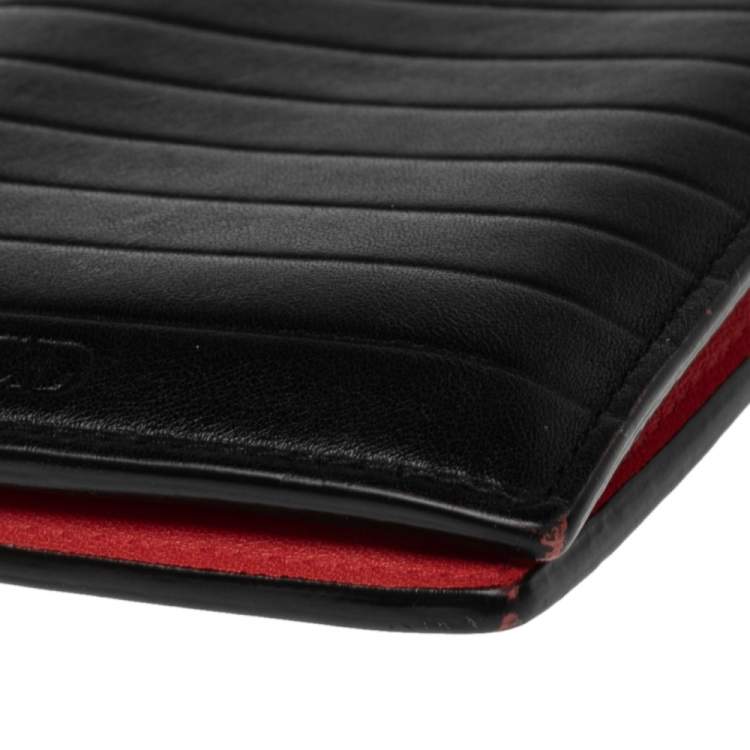 Pre Owned Dior Homme Black Leather Bifold Wallet