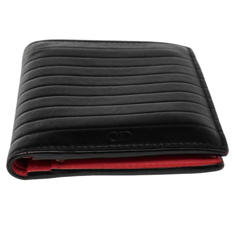 Pre Owned Dior Homme Black Leather Bifold Wallet