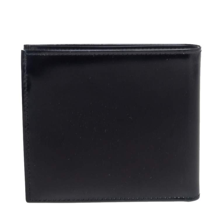 Pre Owned Dior Black Glossy Leather Bifold Wallet