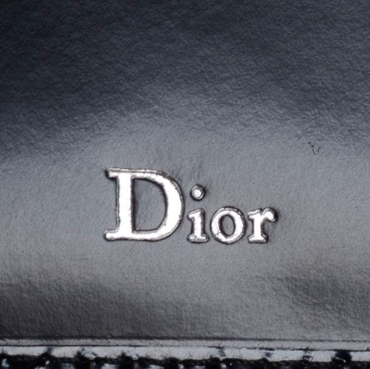 Pre Owned Dior Black Glossy Leather Bifold Wallet