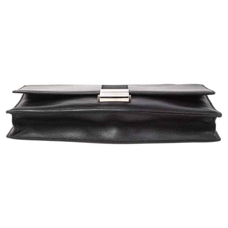 Pre Owned Dior Black Leather Small Briefcase