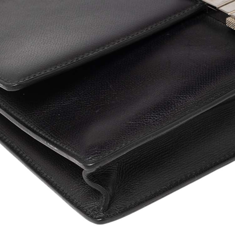 Pre Owned Dior Black Leather Small Briefcase