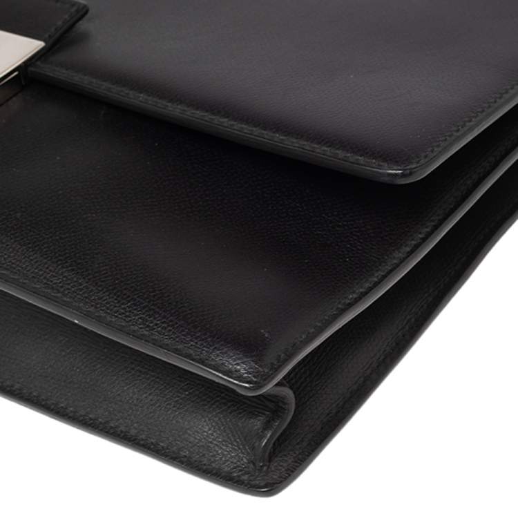 Pre Owned Dior Black Leather Small Briefcase