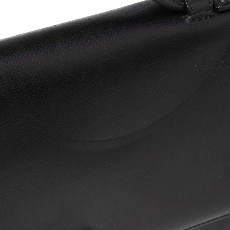 Pre Owned Dior Black Leather Small Briefcase