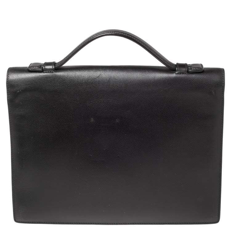 Pre Owned Dior Black Leather Small Briefcase