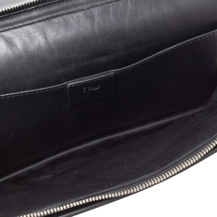 Pre Owned Dior Black Leather Small Briefcase