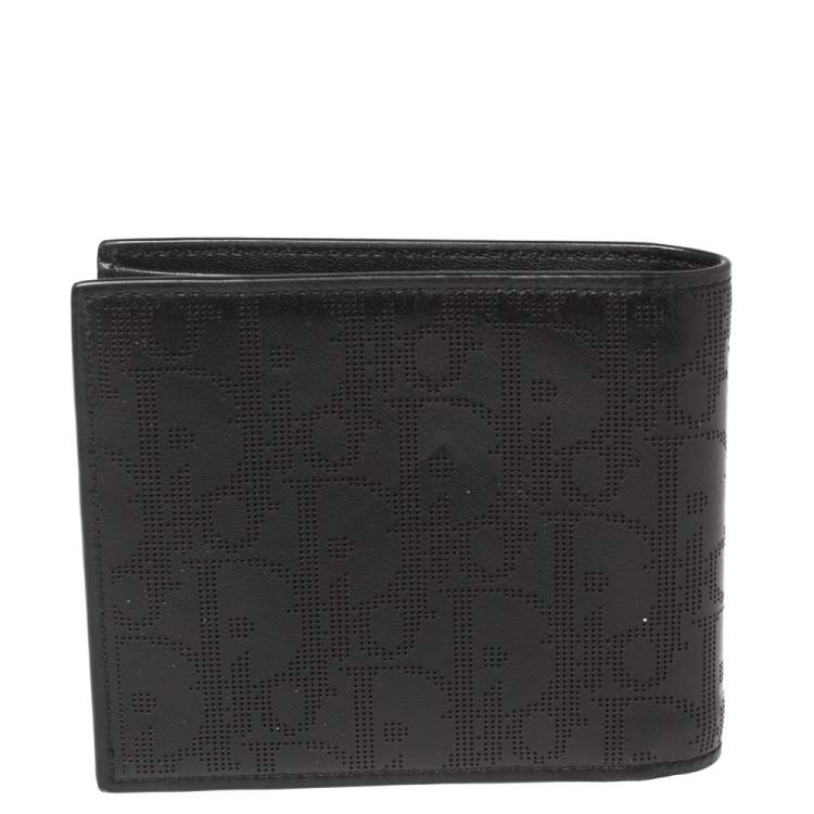 Pre Owned Dior Black Oblique Galaxy Leather Wallet