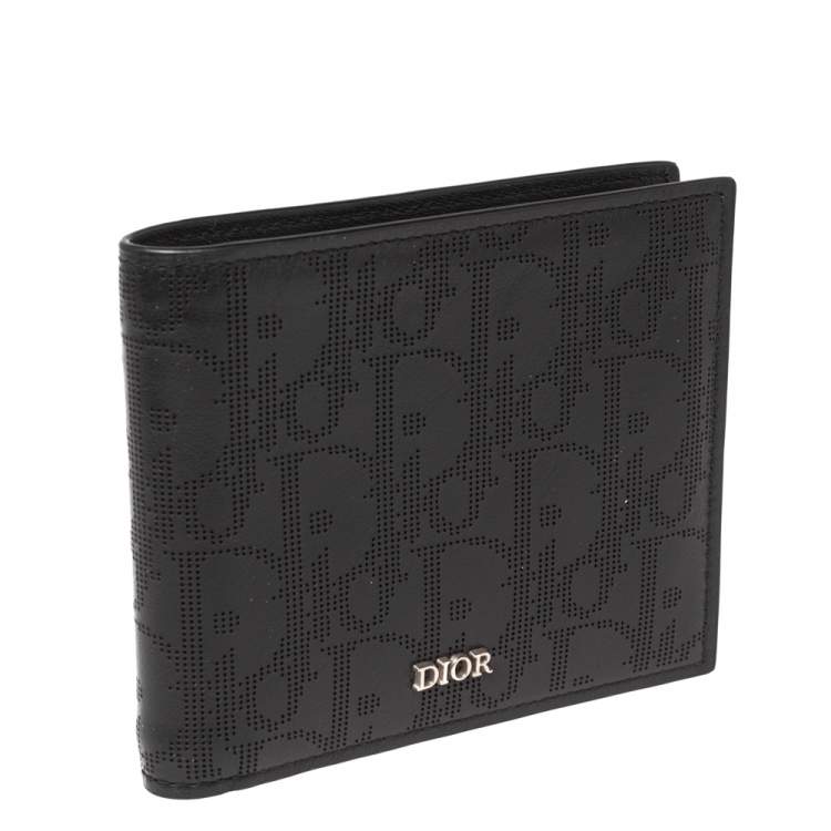 Pre Owned Dior Black Oblique Galaxy Leather Wallet