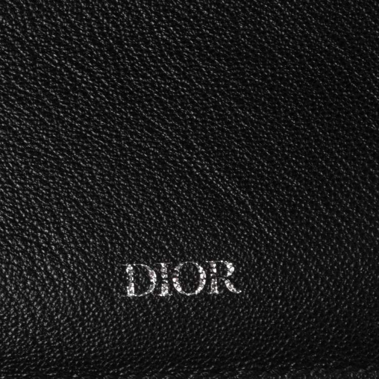 Pre Owned Dior Black Oblique Galaxy Leather Wallet