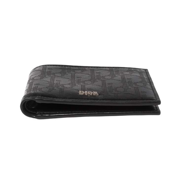 Pre Owned Dior Black Oblique Galaxy Leather Wallet