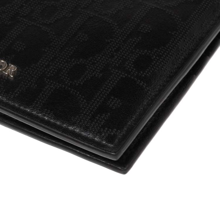Pre Owned Dior Black Oblique Galaxy Leather Wallet