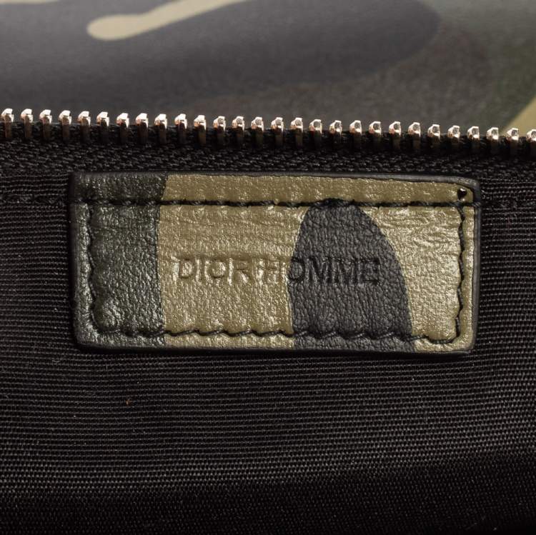 Pre Owned Dior Homme By Kris Van Camouflage Leather Zip Pouch