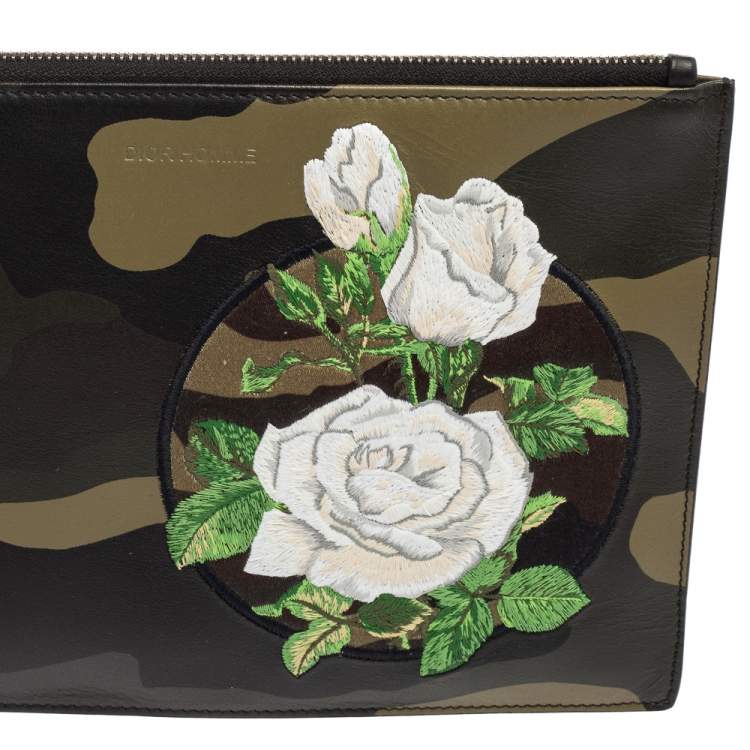 Pre Owned Dior Homme By Kris Van Camouflage Leather Zip Pouch