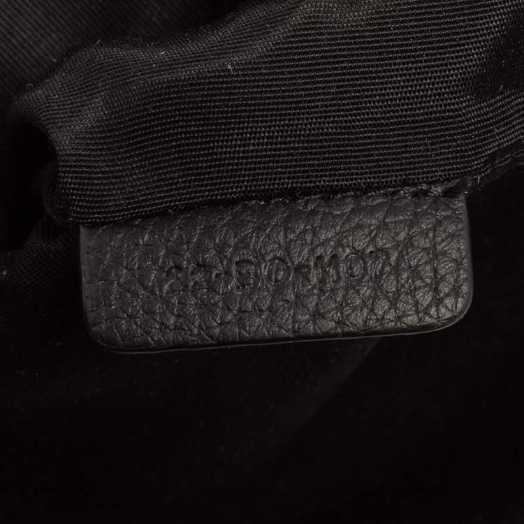 Pre Owned Dior Black Grained Leather Top Zip Slim Clutch