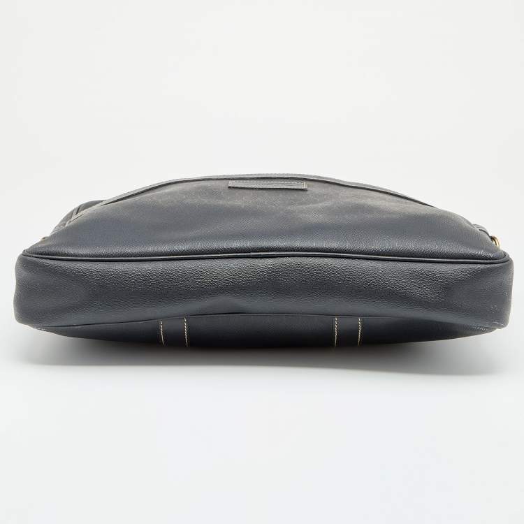 Pre Owned Dior Black Honeycomb Coated Canvas and Leather Vintage Briefcase 