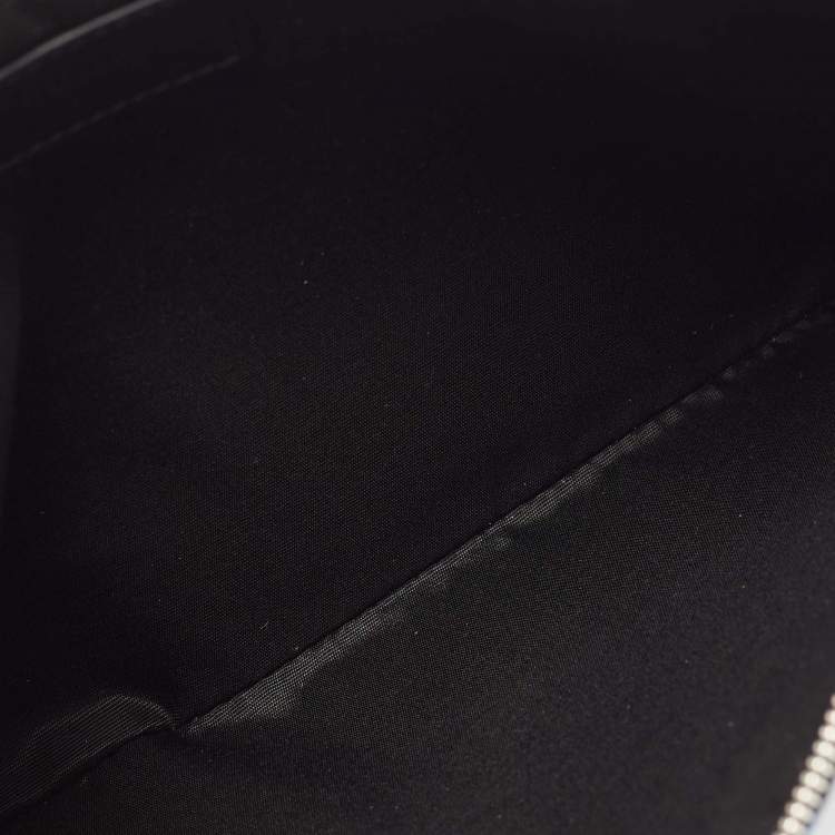 Pre Owned Dior Blue/Black Oblique Print Nylon Zip Pouch