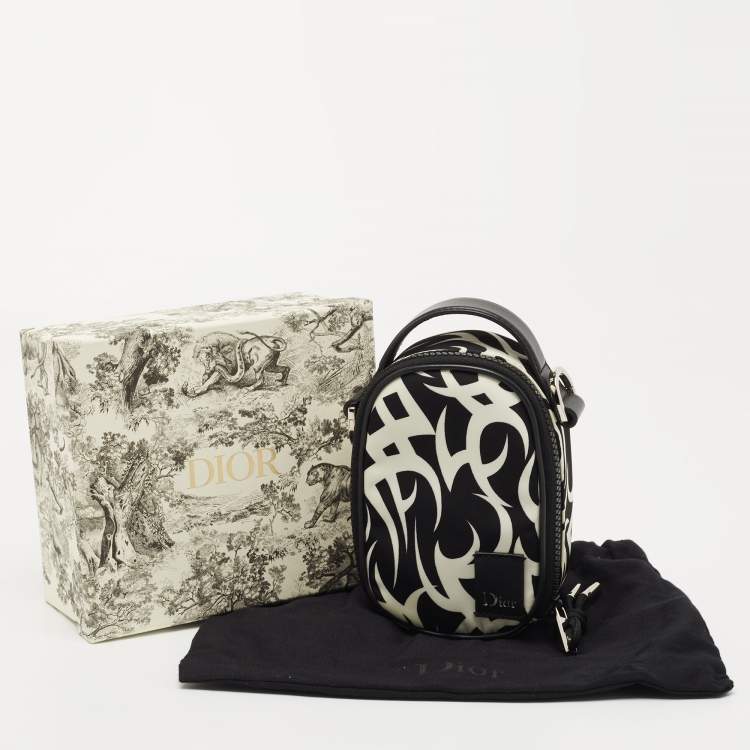 Pre Owned Dior Tribal Printed Nylon Zip Around Pouch