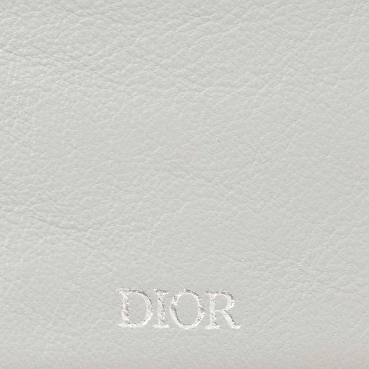 Pre Owned Dior Grey CD Diamond Coated Canvas Bifold Compact Wallet 