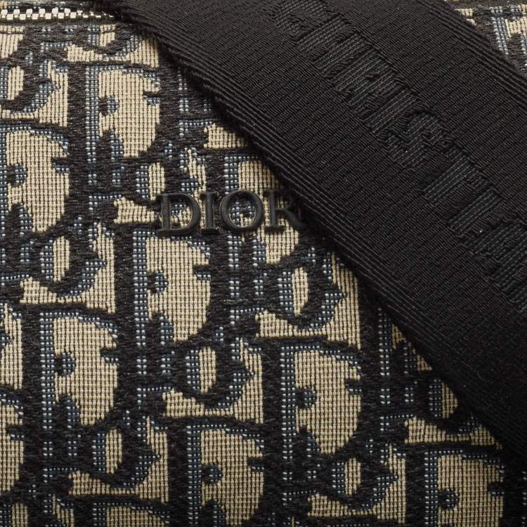 Pre Owned Dior Navy Blue/Black Oblique Canvas Roller Messenger Bag