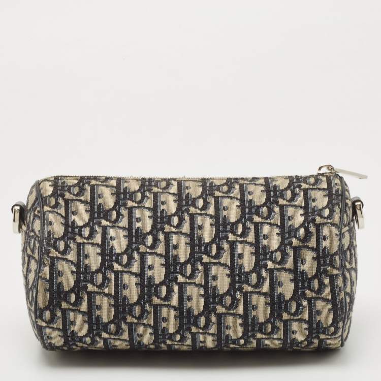 Pre Owned Dior Navy Blue/Black Oblique Canvas Roller Messenger Bag