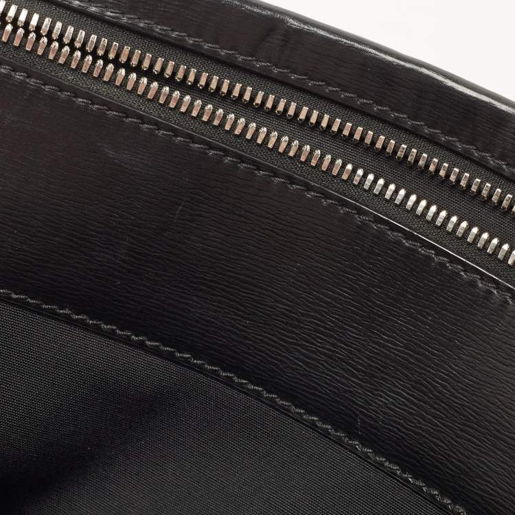 Pre Owned Dior Black Oblique Coated Canvas and Leather Zip Pouch