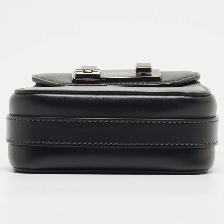 Pre Owned Dior Black Leather Vertical Pouch Bag