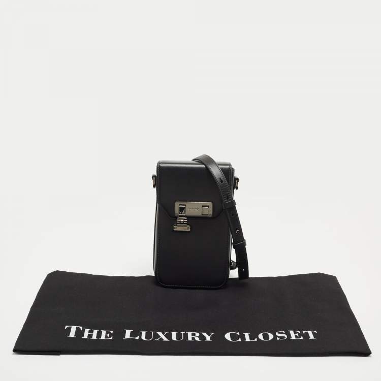 Pre Owned Dior Black Leather Vertical Pouch Bag