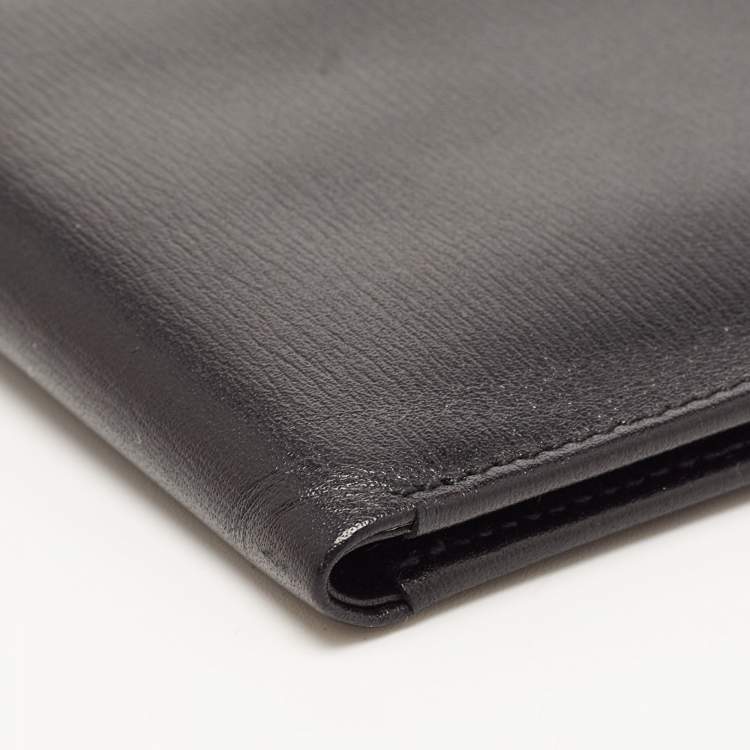 Pre Owned Dior Black Leather CD Icon Bifold Wallet 