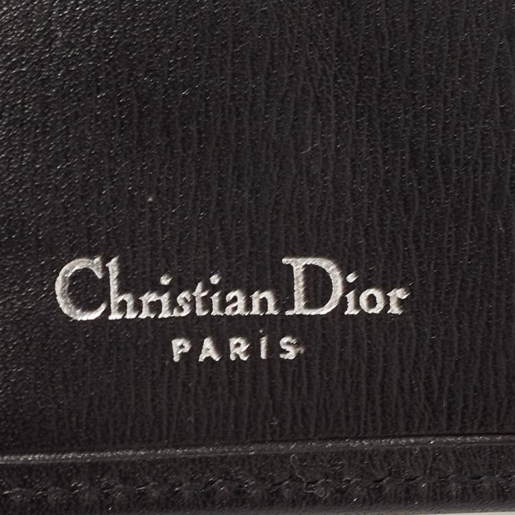 Pre Owned Dior Black Leather CD Icon Bifold Wallet 