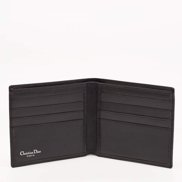 Pre Owned Dior Black Leather CD Icon Bifold Wallet 
